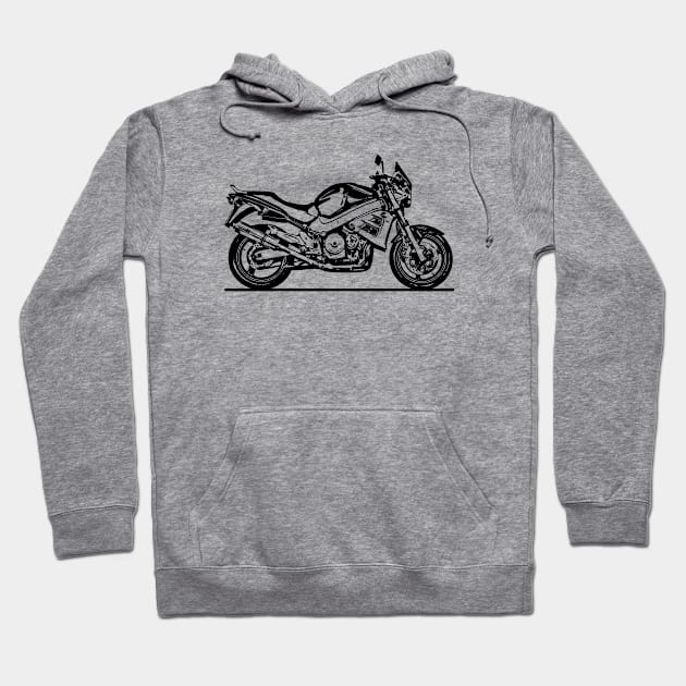 CB1100 X11 Motorcycle Sketch Art Hoodie by DemangDesign